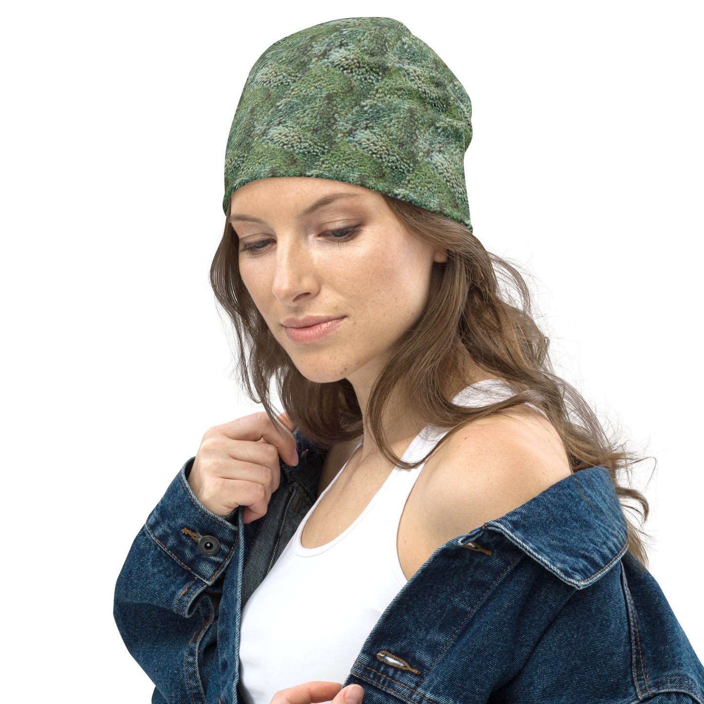 Leafy Print Beanie
