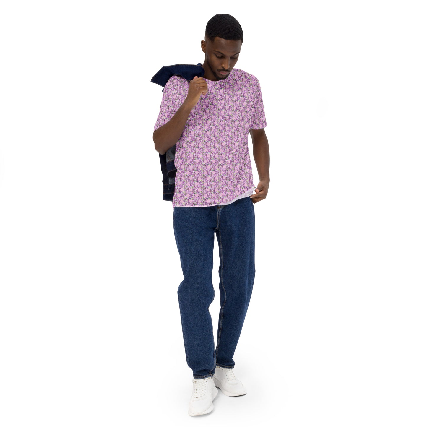 Men Pink Pink Flowermail Tee