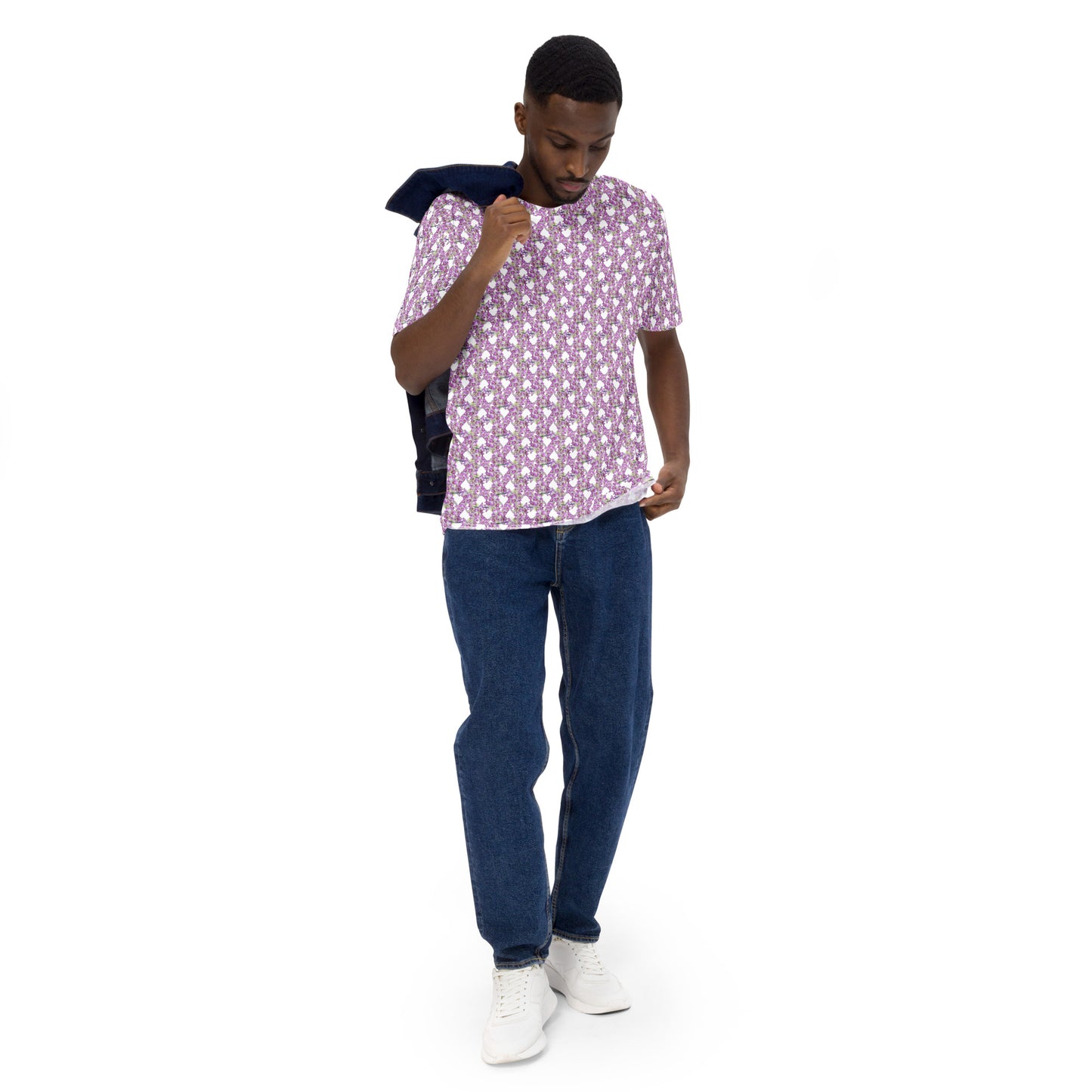 Men Pink Flowermail Tee