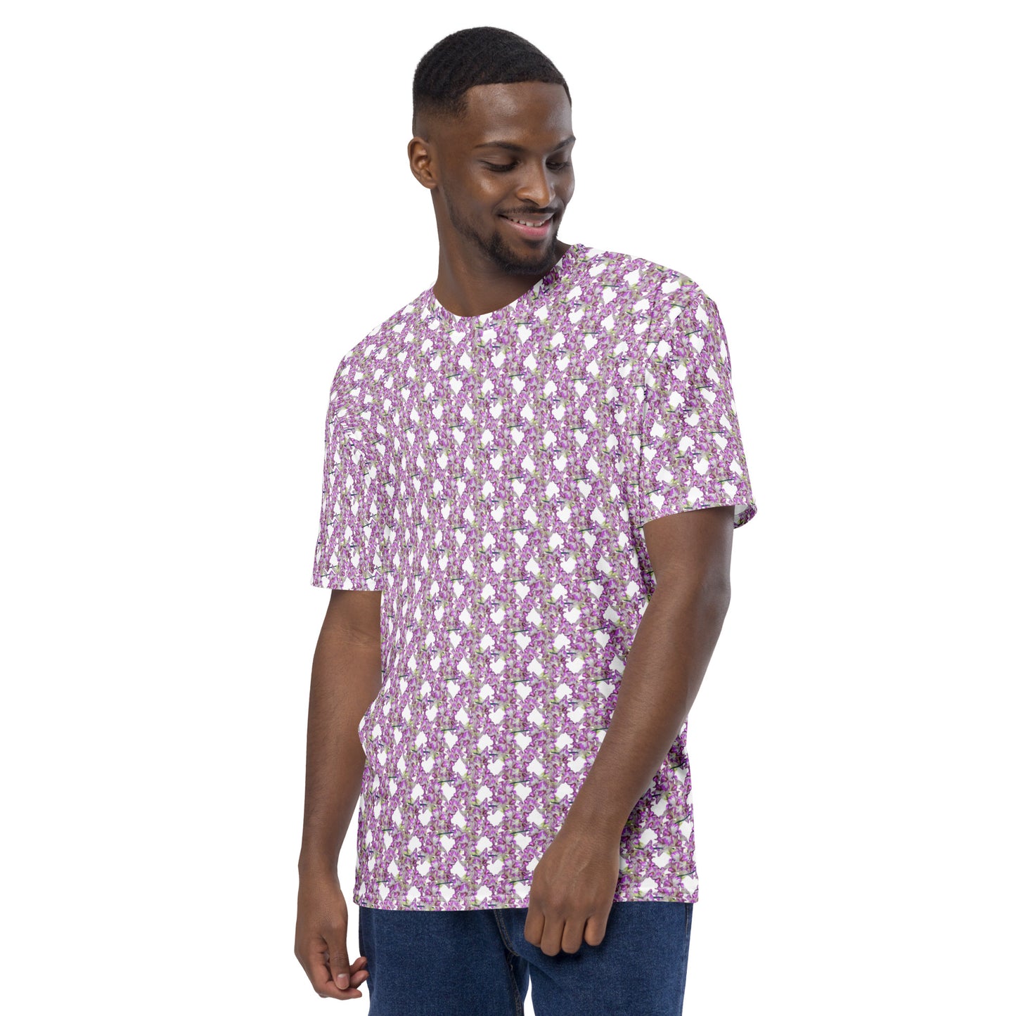 Men Pink Flowermail Tee