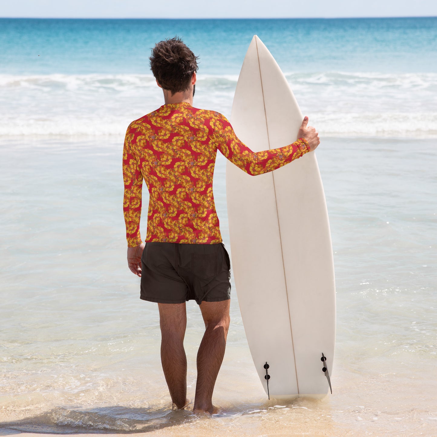Red Dragonflower Rashie for Men