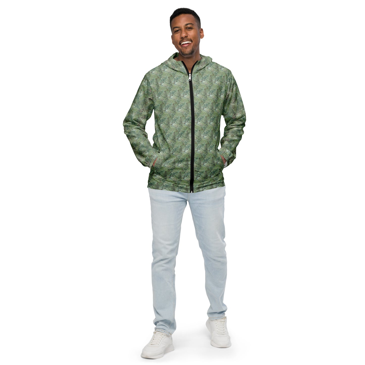 Men Leafy Print Light Jacket