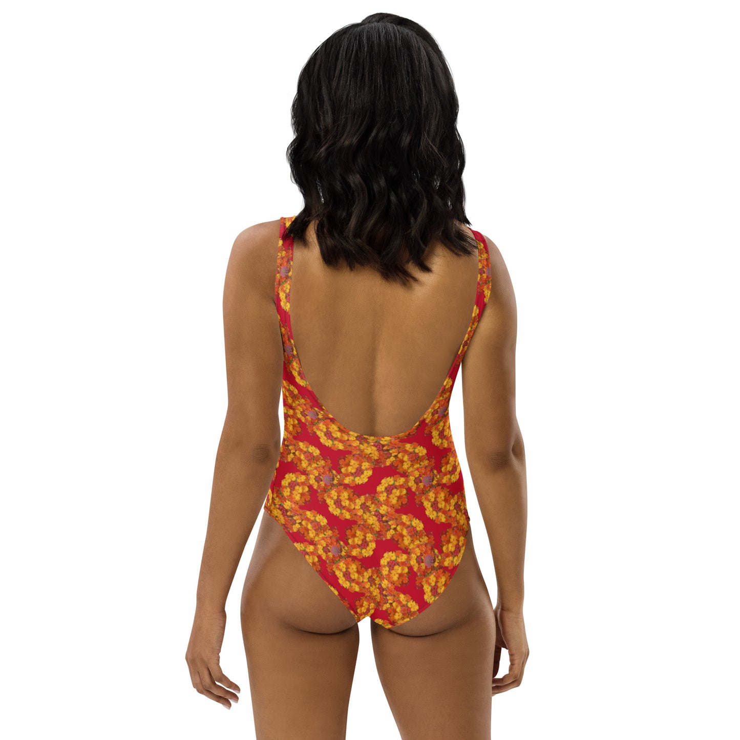 Red Dragonflower One-Piece Swimsuit