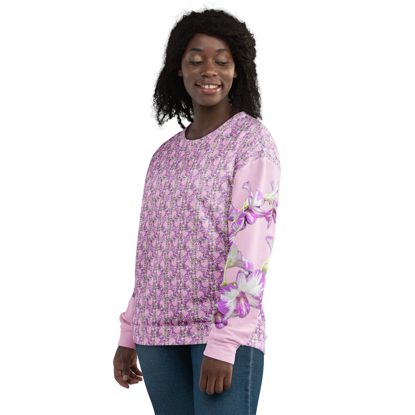Unisex Pink Pink Flowermail Sweatshirt V1