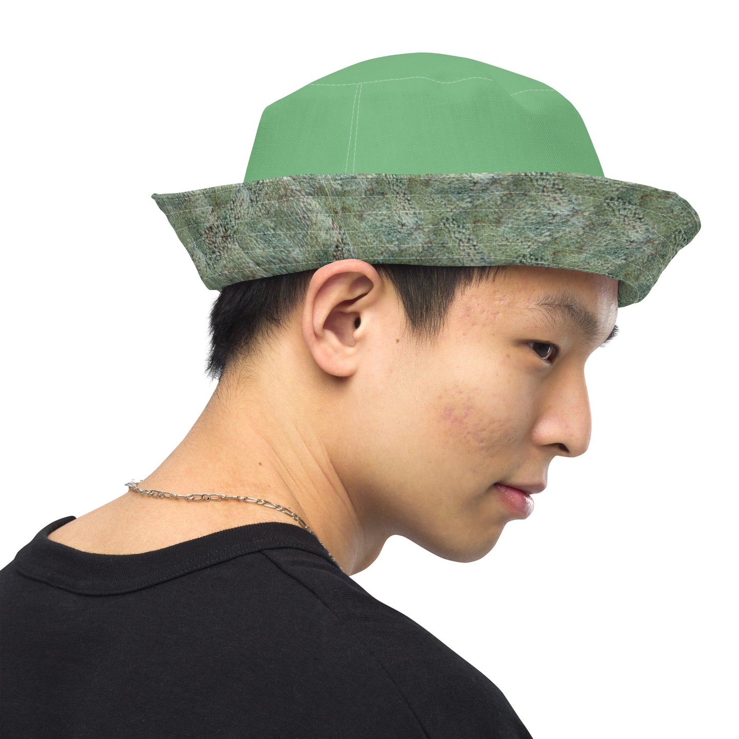 Leafy Print Reversible bucket hat