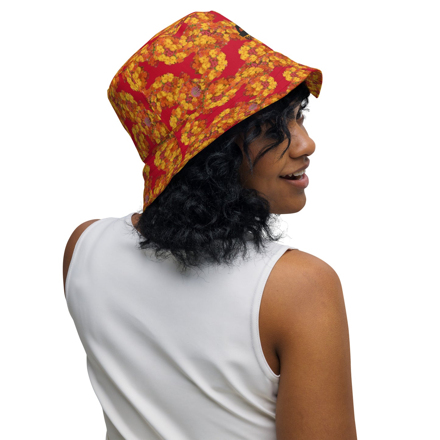 Red Dragonflower Reversible Bucket Hat