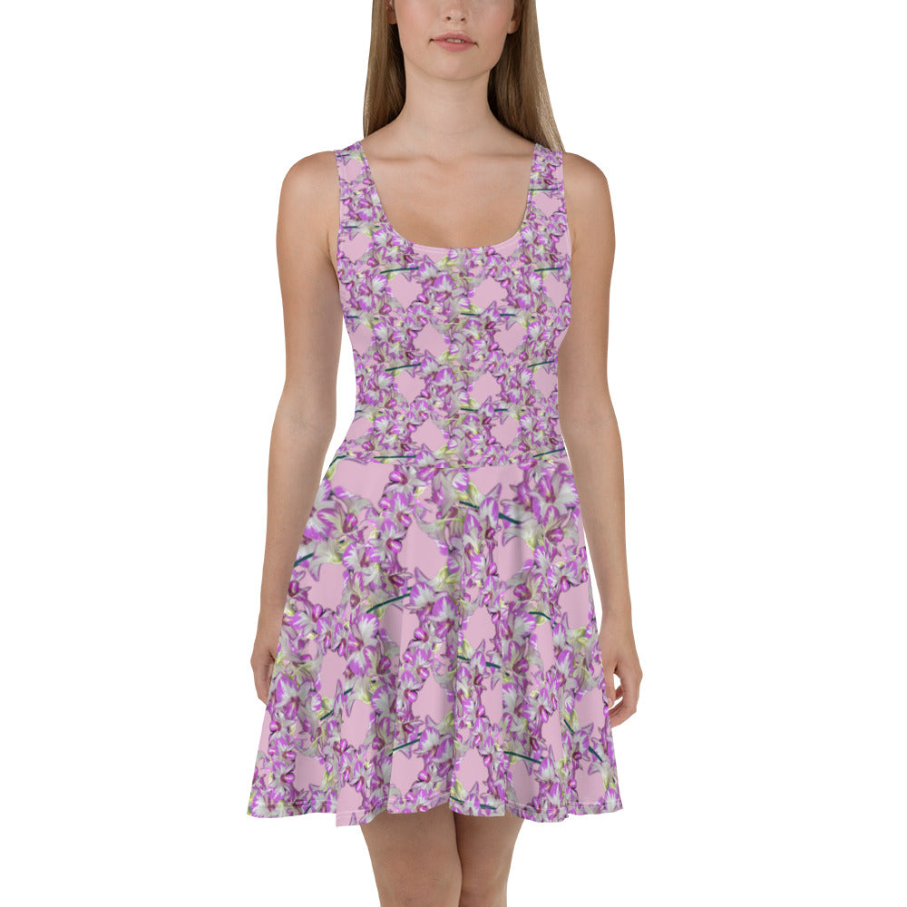 Pink Pink Flowermail Skater Dress V1