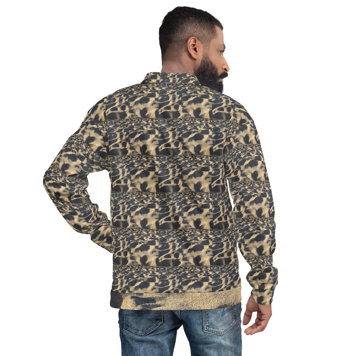 Unisex Busy Beach Print Bomber '24