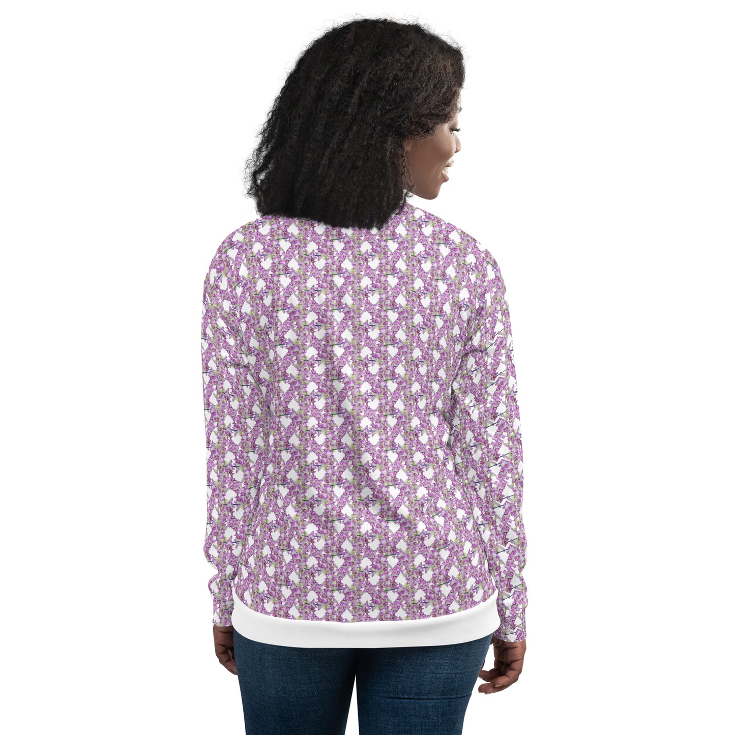 Unisex Pink Flowermail Bomber Jacket