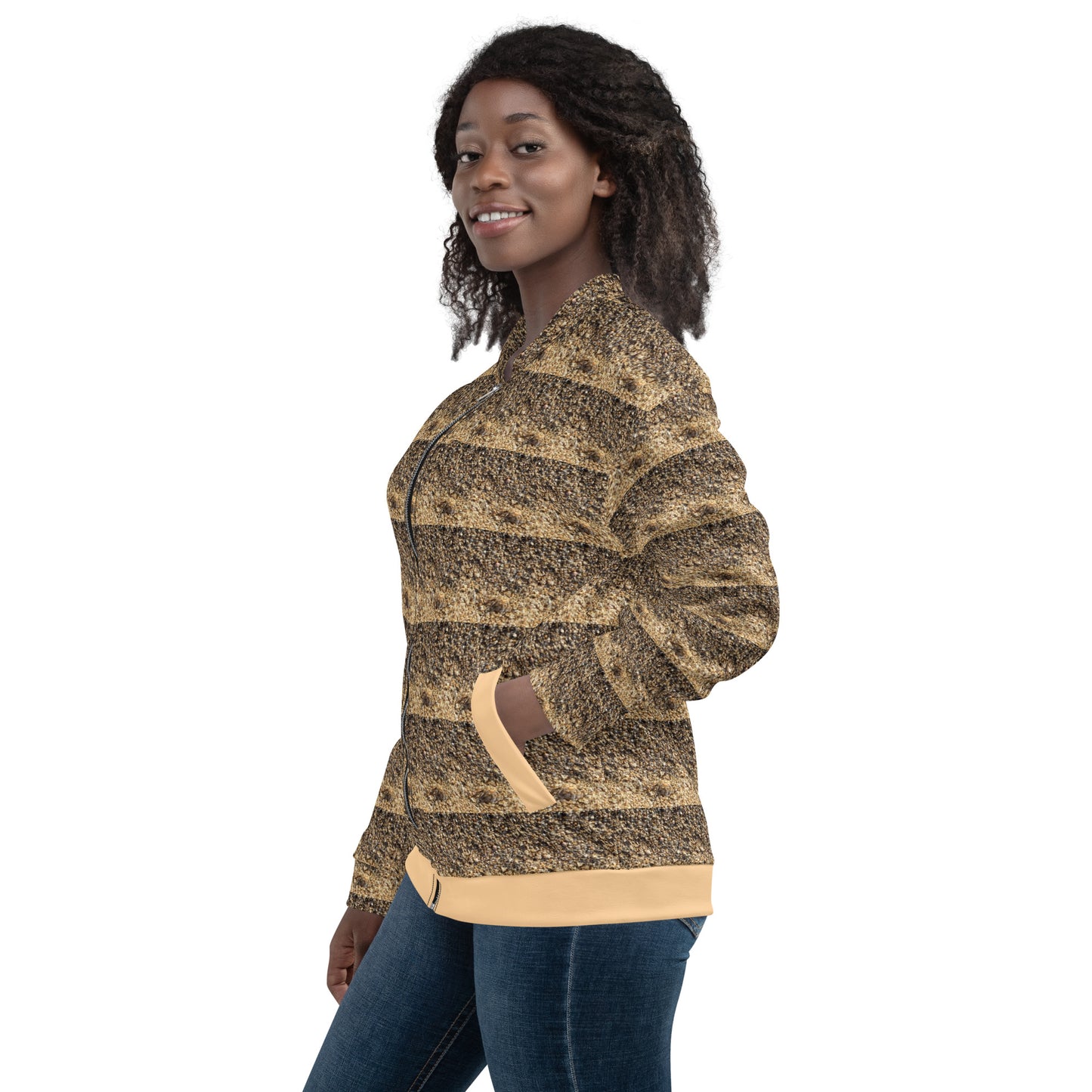 Unisex Sandy Print Bomber Jacket