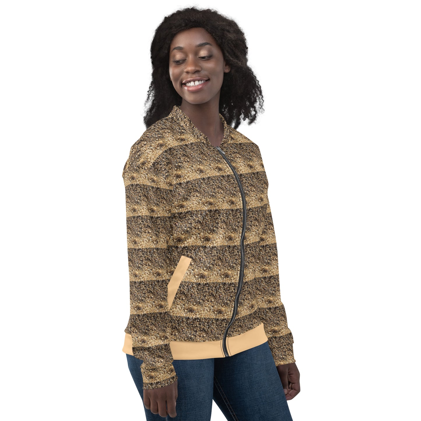 Unisex Sandy Print Bomber Jacket