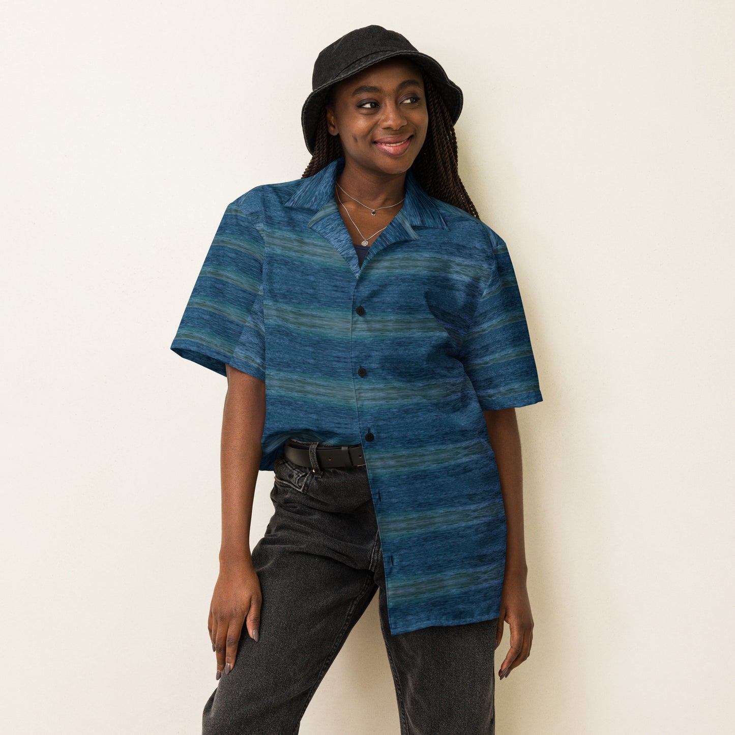 Unisex waterprint button shirt