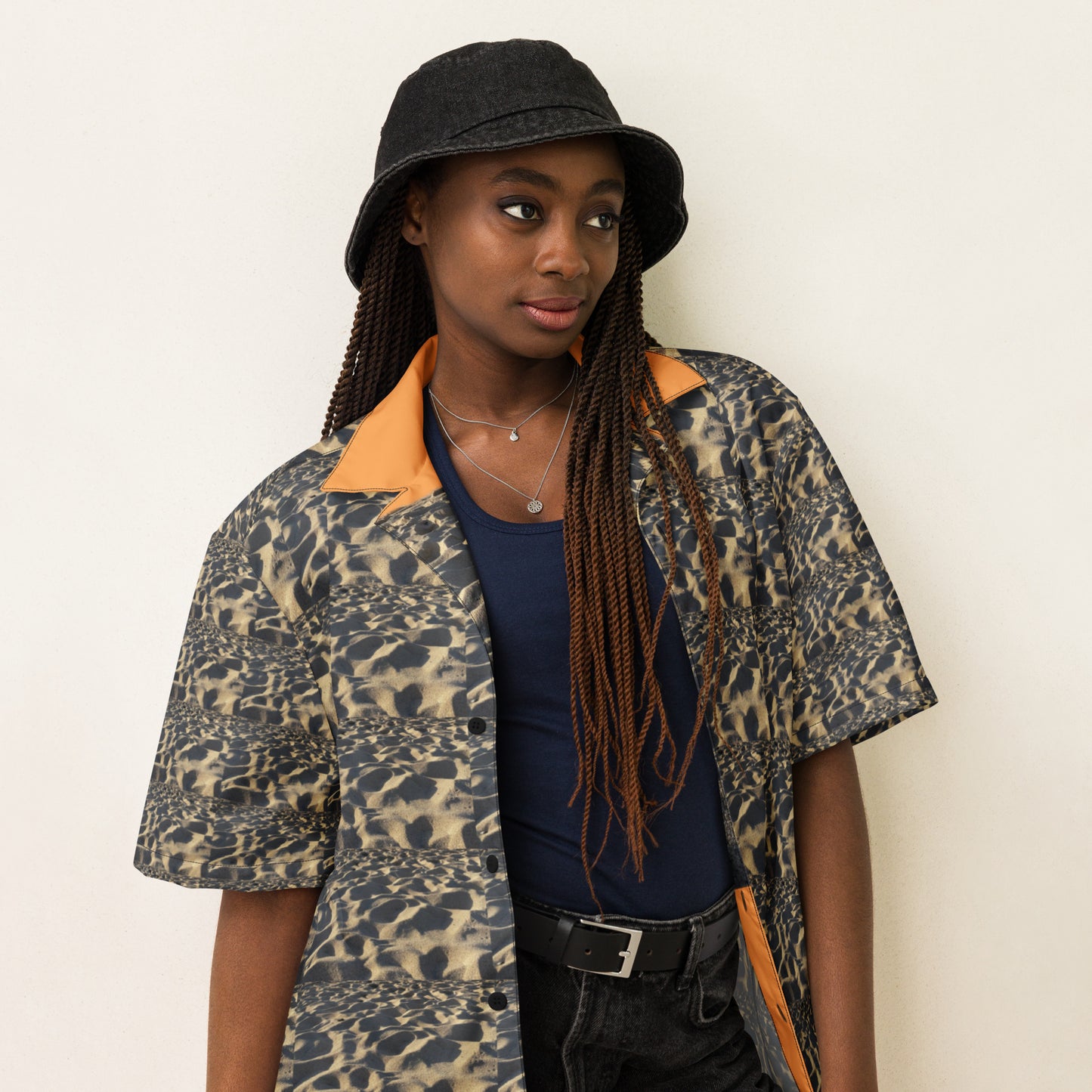 Unisex Busy Beach button shirt