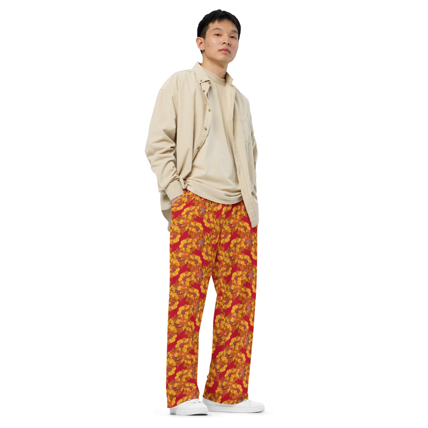 Red Dragonflower Pants