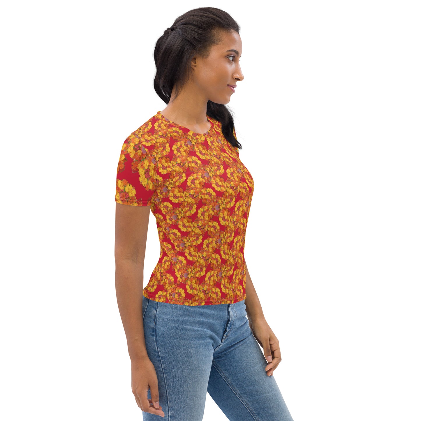 Red Dragonflower Tee for Women