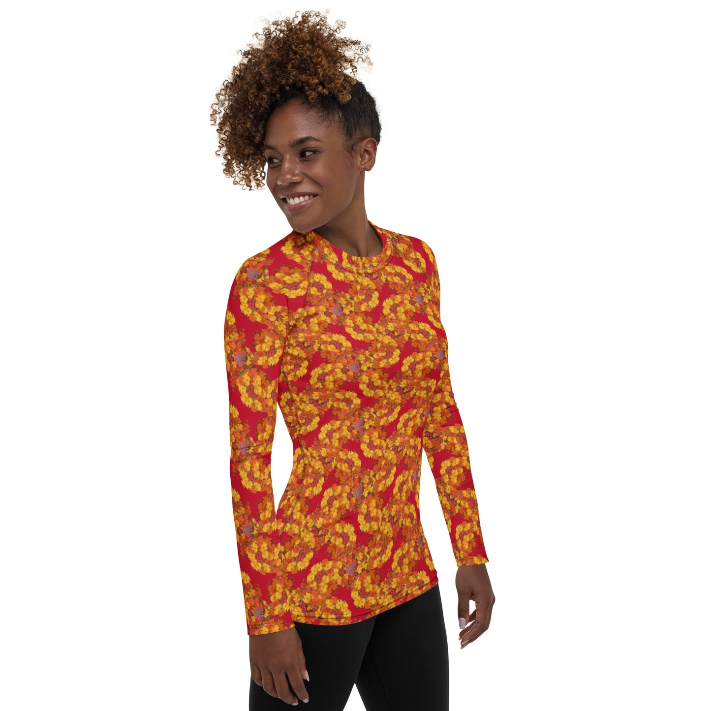Red Dragonflower Rashie for Women
