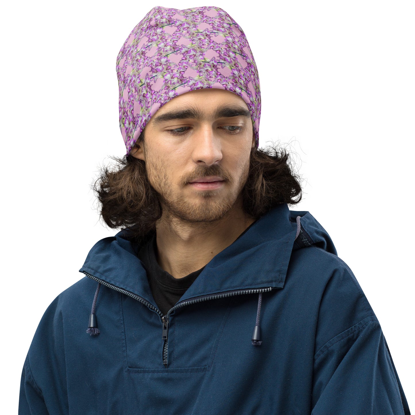 Pink Pink Flowermail Beanie