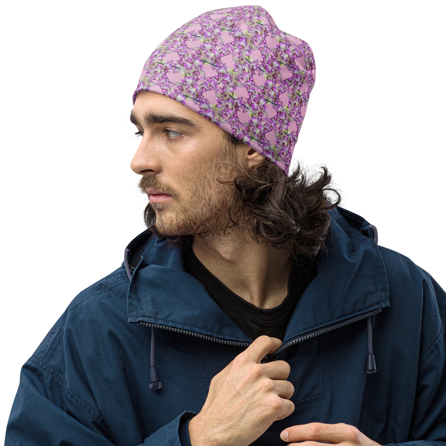 Pink Pink Flowermail Beanie