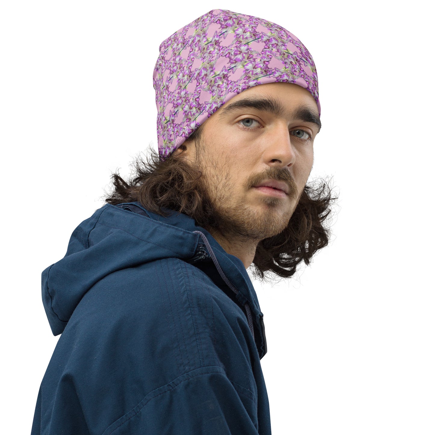 Pink Pink Flowermail Beanie