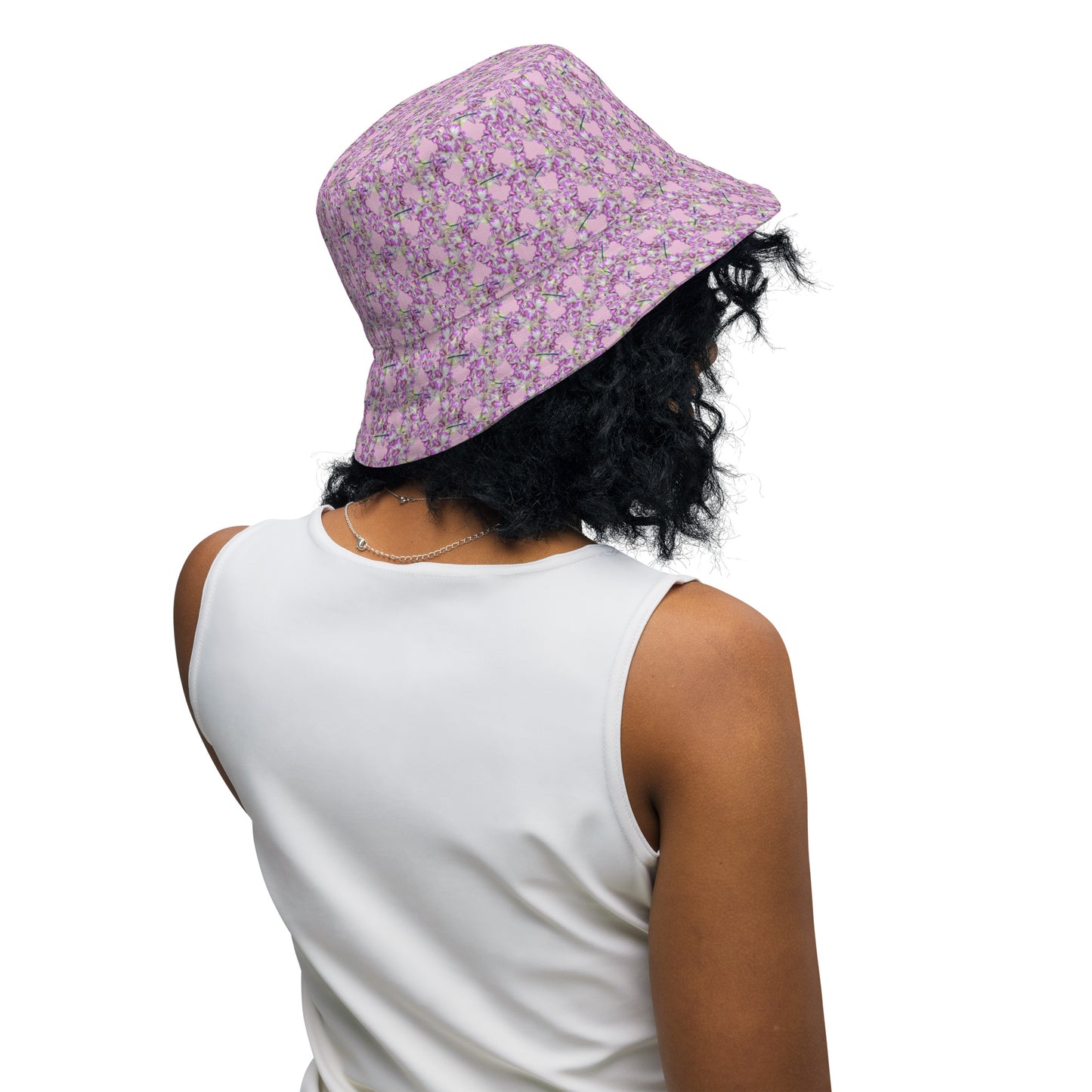 Pink Pink Flowermail Reversible bucket hat