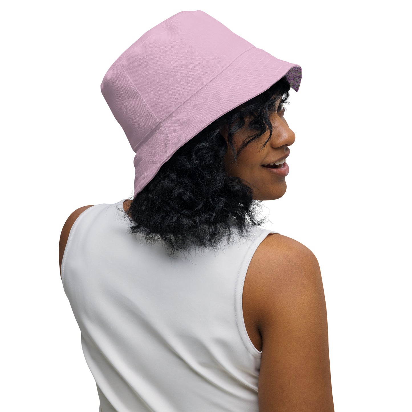 Pink Pink Flowermail Reversible bucket hat