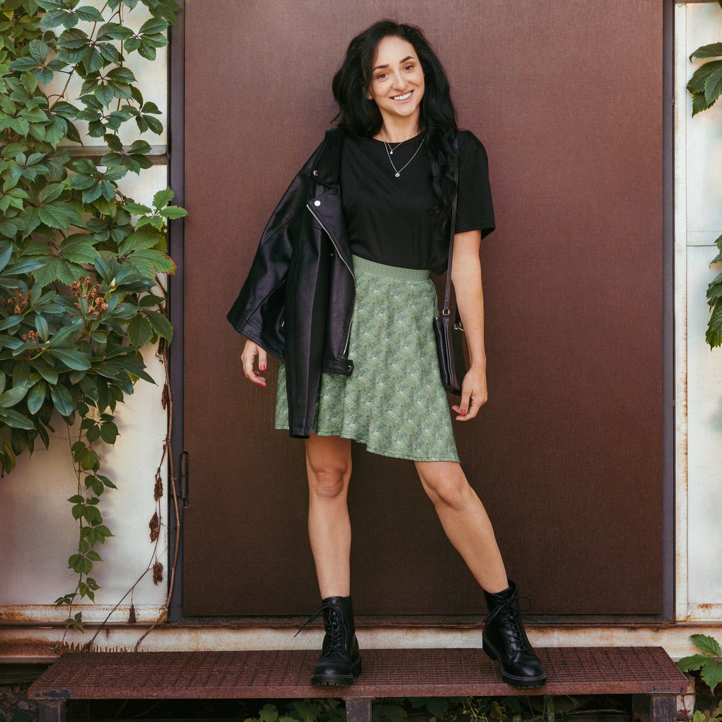 Leafy Print Skirt
